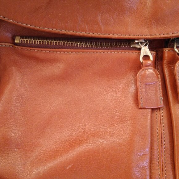 Italian Leather Purse - Vintage Large Shoulder Bag - Picture 9 of 10
